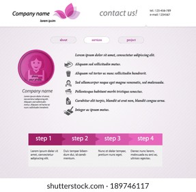Business website template in editable vector format. Website template with cleaning related vector icons for your design. Vector. Eps 10