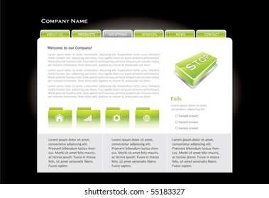 Modelo de site comercial em formato vetorial editável
