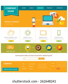 business website template flat design