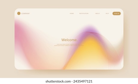 Business website template with gradient mesh design. Vector illustration concept of web page design for website development