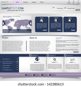 business website template - with halftone map 