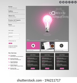  business website template - home page design - clean and simple - with a space for a text 