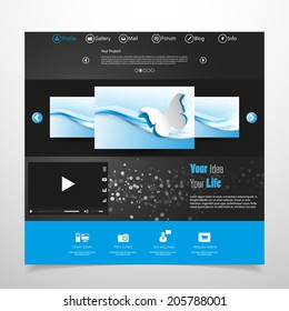 business website template - home page design - clean and simple - with a space for a text 
