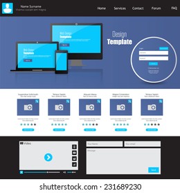  business website template - home page design - clean and simple - vector illustration