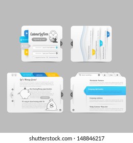 Business Website template infographic design menu navigation elements with icons set