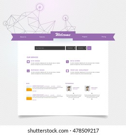 Business Website Template with low poly style background design.
