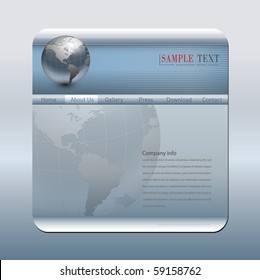 Business website template silver blue, editable vector.