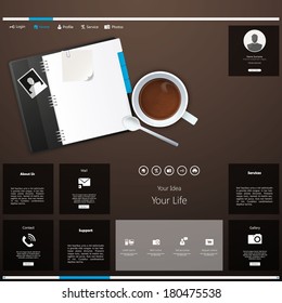 Business website template, vector,