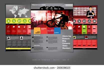 Business website template, vector