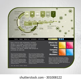 Business Website Template, Vector