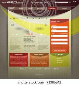 Business website template, vector