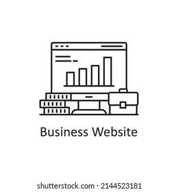 Ilustración de diseño de iconos de esquema del vector del sitio web de negocios. Símbolo de asociación empresarial sobre archivo EPS 10 de fondo blanco