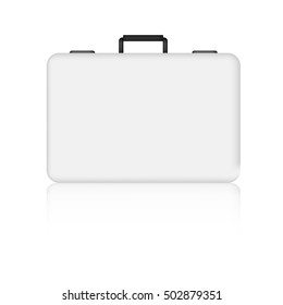 Business white briefcase. vector illustration