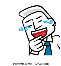 Business white man cartoon smiling on a white vector background