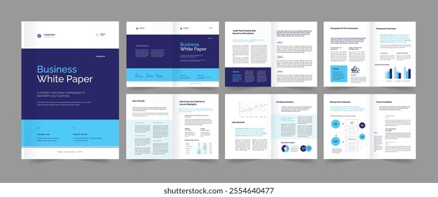 Business white paper layout design, White paper Template