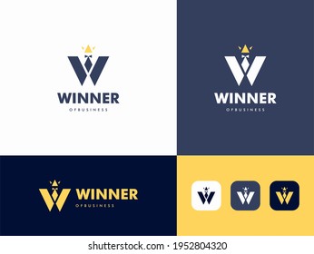 Business winner logo icon design vector concept