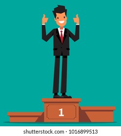 Business winner podium concept