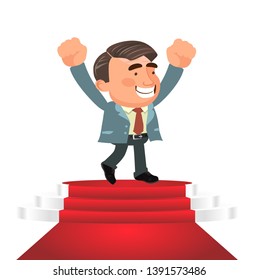 Business winner podium concept. vector