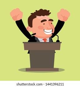Business winner podium concept. vector