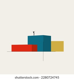 Business winner vector concept. Symbol of leadership, growth, success and competition. Minimal design eps10 illustration.