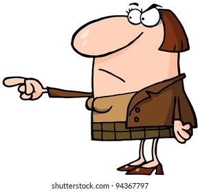 Business Woman Angry Finger Pointing