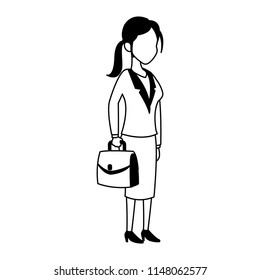 Business woman avatar in black and white