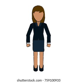 Business woman avatar full body icon vector illustration graphc design