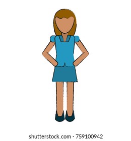 Business woman avatar full body icon vector illustration graphc design
