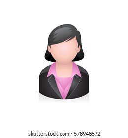 Business woman avatar icon in colors.