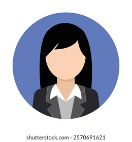  Business woman avatar user profile icon cartoon illustration