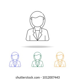 Business Woman avatars multicoloured icons. Element of profession avatar of for mobile concept and web apps. Thin line  icon for website design and development, app development on white background