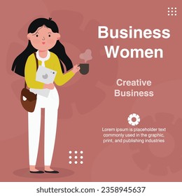 	
Business woman a beautiful young girl work businesswoman creative