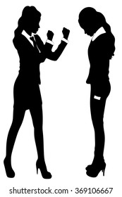 business woman in boxing stance