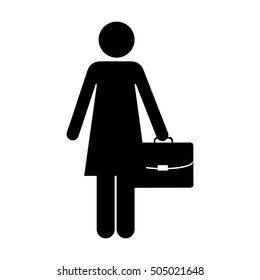 business woman and briefcase icon image 