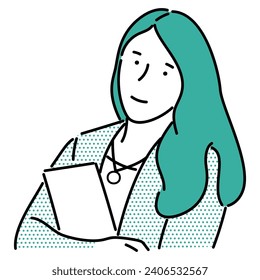 Business woman, businessperson or female employee staff people cartoon. Company professional minimalist illustration vector