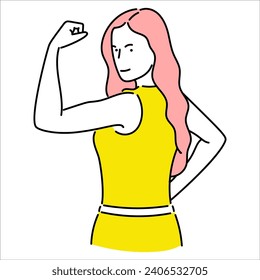 Business woman, businessperson or female employee staff people cartoon. Company professional minimalist illustration vector