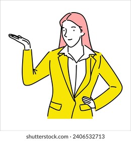 Business woman, businessperson or female employee staff people cartoon. Company professional minimalist illustration vector