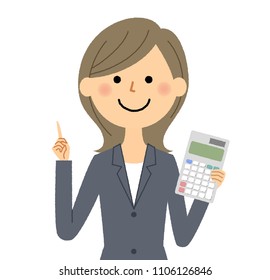 Business Woman With Calculator