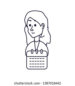 business woman with calendar reminder