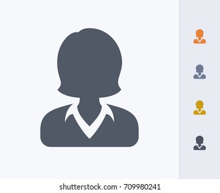 Business Woman - Carbon Icons. A Professional, Pixel-aligned Icon. 
