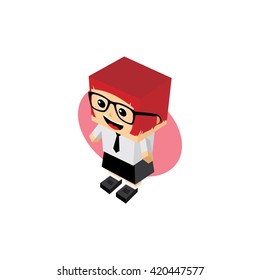 business woman cartoon character theme vector art illustration