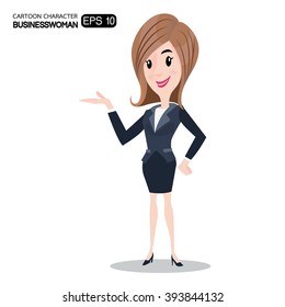 Business woman cartoon character.- vector illustration