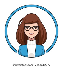 business woman cartoon head avatar 1