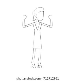 business woman cartoon icon image