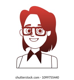 Business woman cartoon red lines