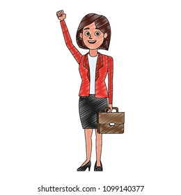 Business woman cartoon scribble