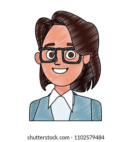 Business woman cartoon scribble