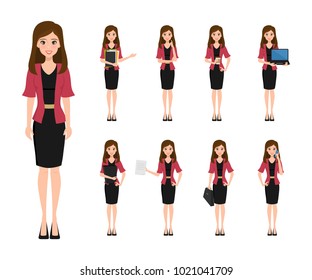 Business woman character creation in office style. Business job function. Illustration vector of avatar people design.