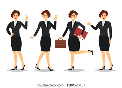 Business woman character design.  Vector illustration.