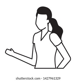 business woman character portrait white background vector illustration